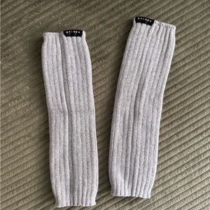 Nylons Gray Ribbed Leg Warmers